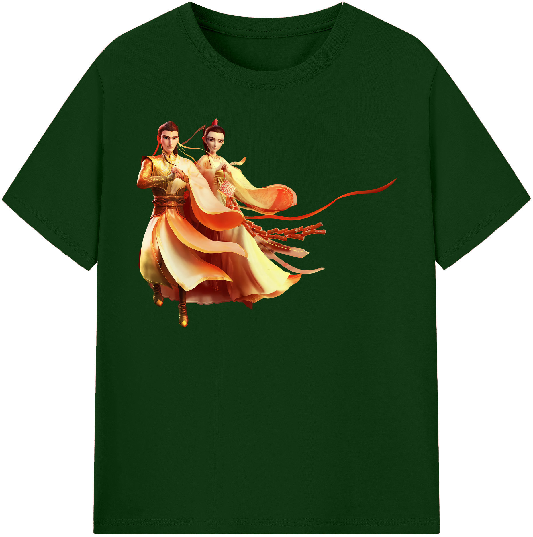 （画像用） Ne Zha 2 ナタ 魔童の大暴れ 綿100％半袖Tシャツ（フロントプリント）